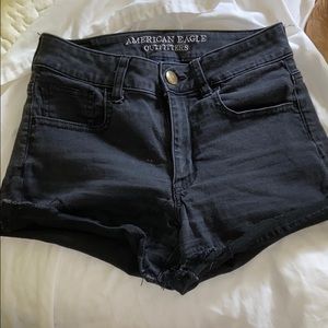 Black jean shorts